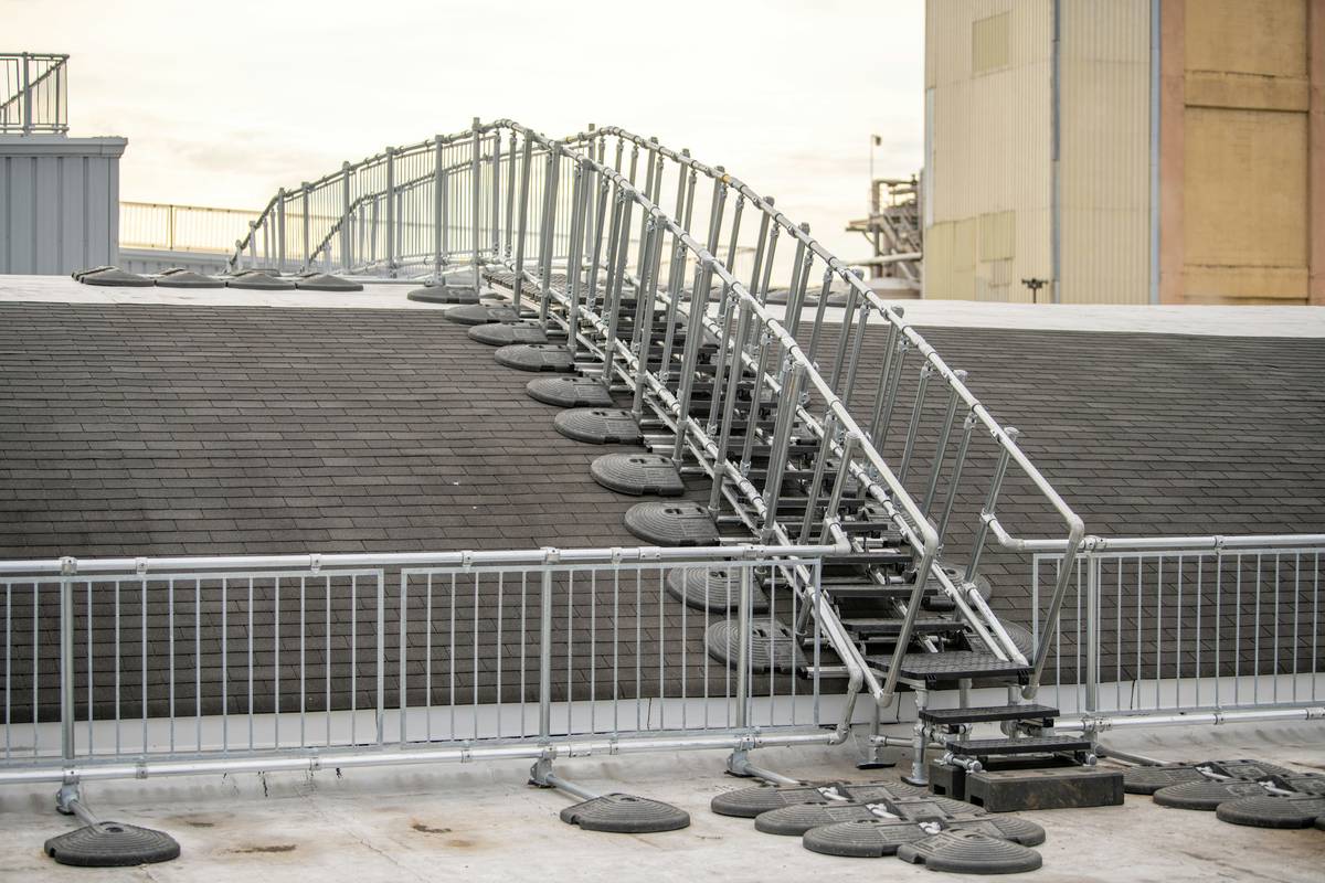 Custom Kee Guard system protecting people while accessing a rooftop.